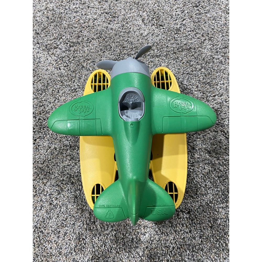 Green‎ Toys Seaplane Green and Yellow Recycled Plastic Water Toy Made in USA